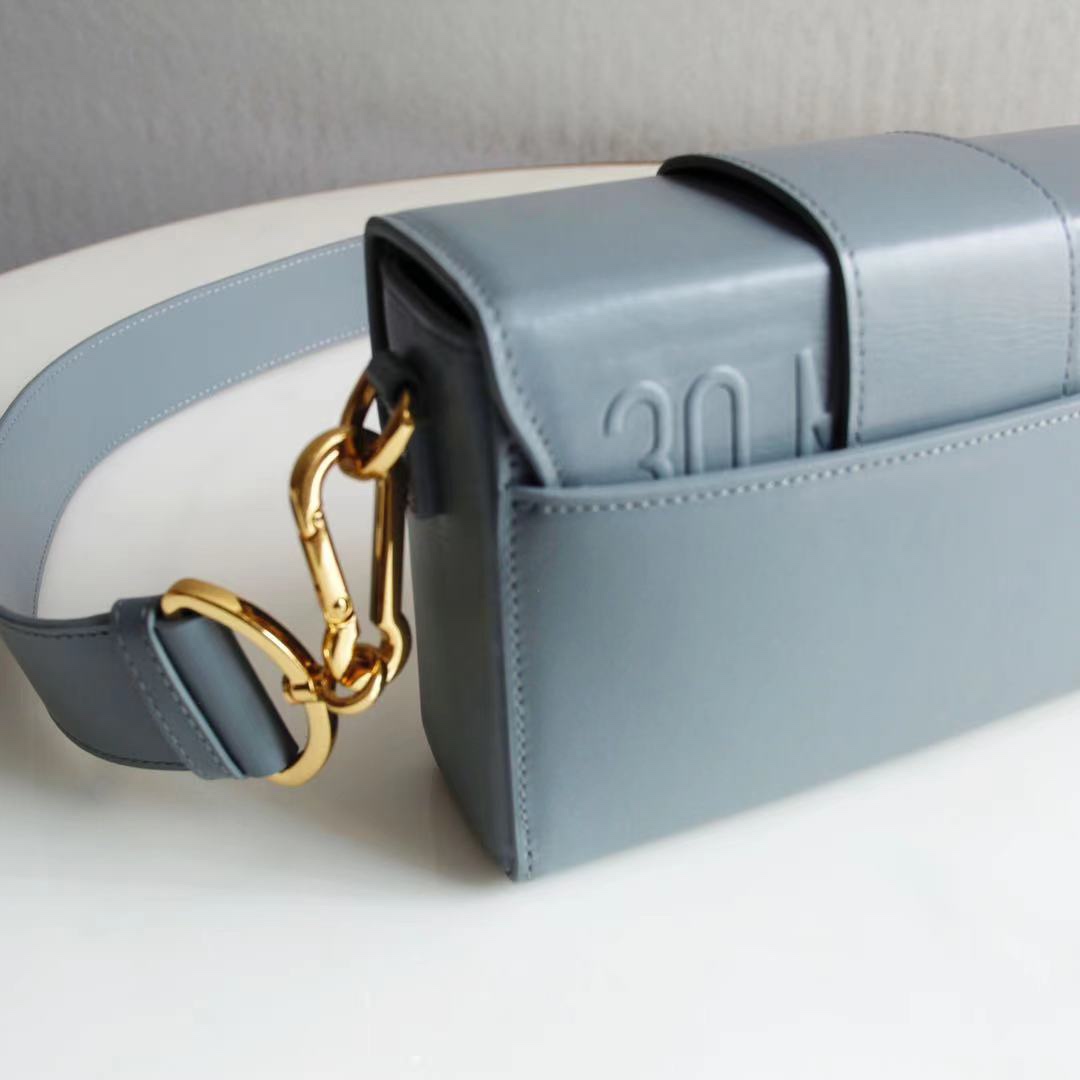 30 Montaigne Box Bag Light Blue Box Calfskin